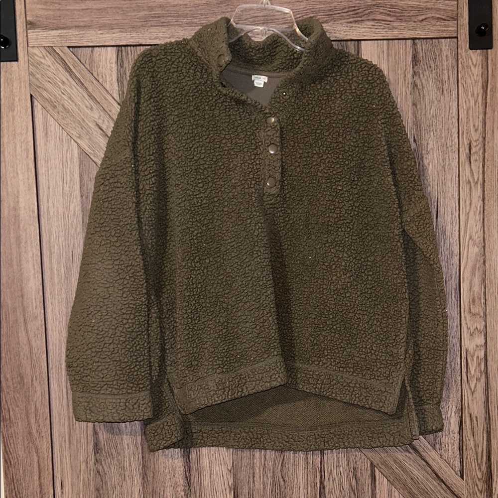 Olive Green Sherpa Fleece
